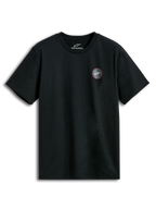 Alpinestars T-shirt Dot Carbon CSF, t-shirt de manga curta preta com logótipo circular com efeito de fibra de carbono no peito, casual sportswear