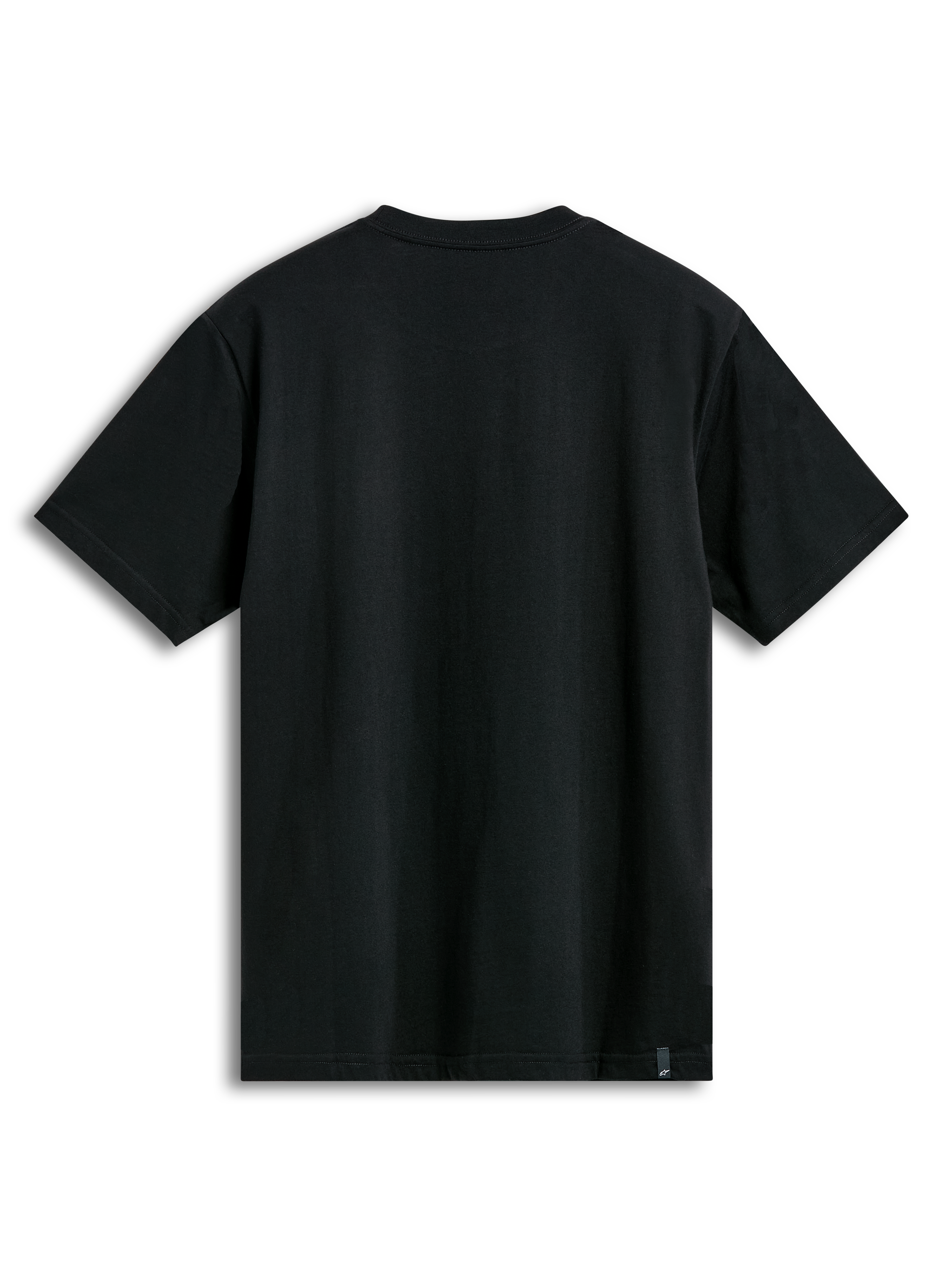 Alpinestars T-shirt Dot Carbon CSF, t-shirt de manga curta preta, vista traseira, rotulagem externa, casual sportswear