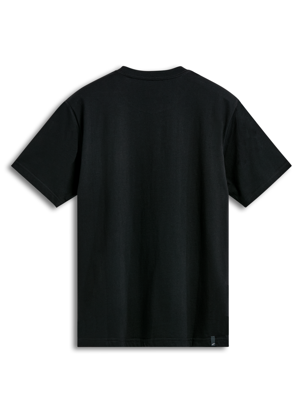 Alpinestars T-shirt Prevail CSF, t-shirt de manga curta preta, vista traseira mostrando tecido preto liso, casual sportswear