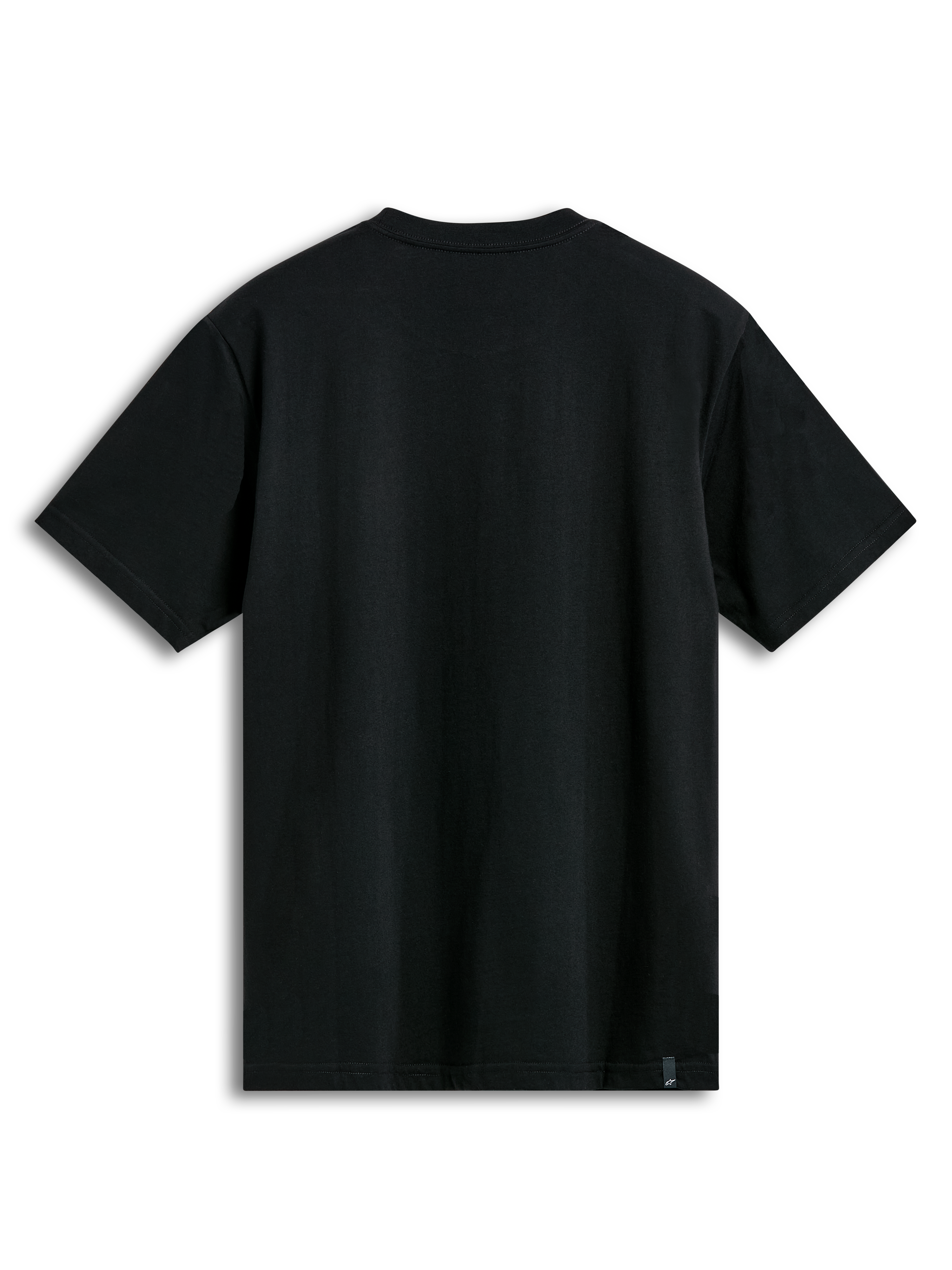 Alpinestars T-shirt Prevail CSF, t-shirt de manga curta preta, vista traseira mostrando tecido preto liso, casual sportswear