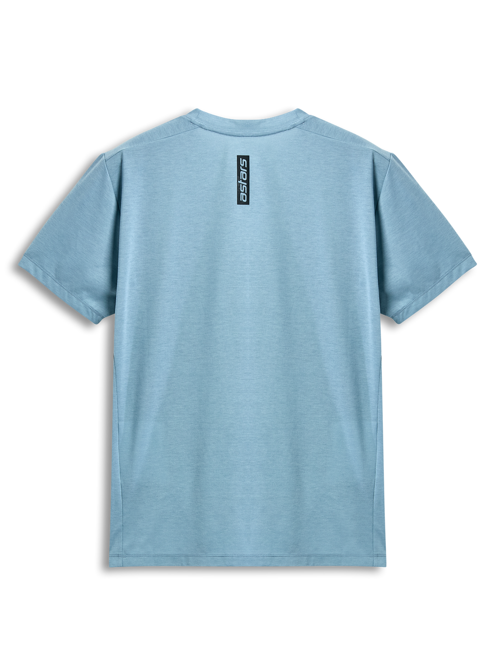 Alpinestars Point Performance Tee, T-shirt de manga curta, Azul Gelo, vista traseira com impressão vertical da palavra astars em preto, sportswear casual de performance