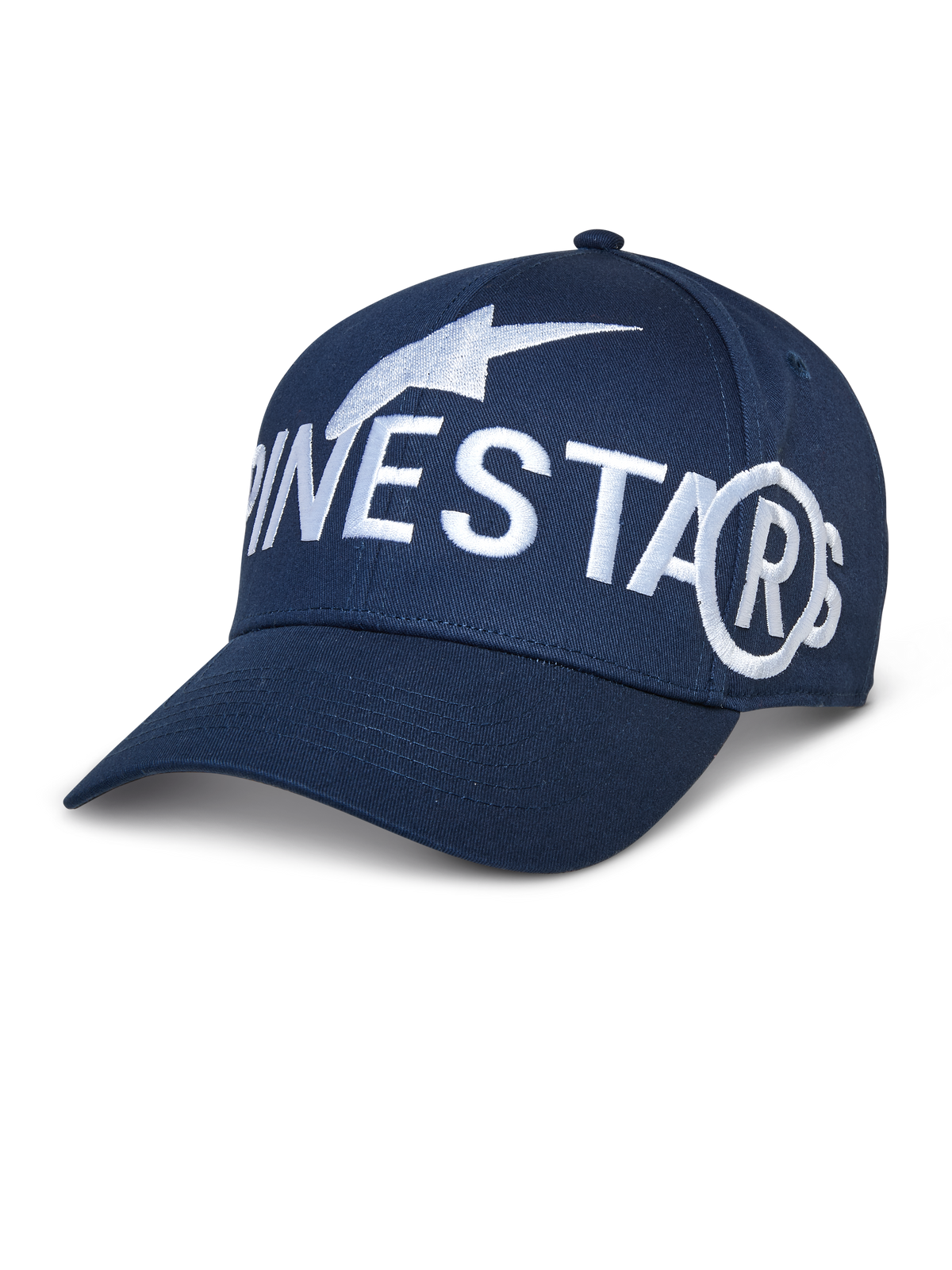 Alpinestars Committed Hat, Baseball Cap, Navy Blue, Large White Embroidered Branding, Curved Brim, Structured Crown, Casual Sportswear