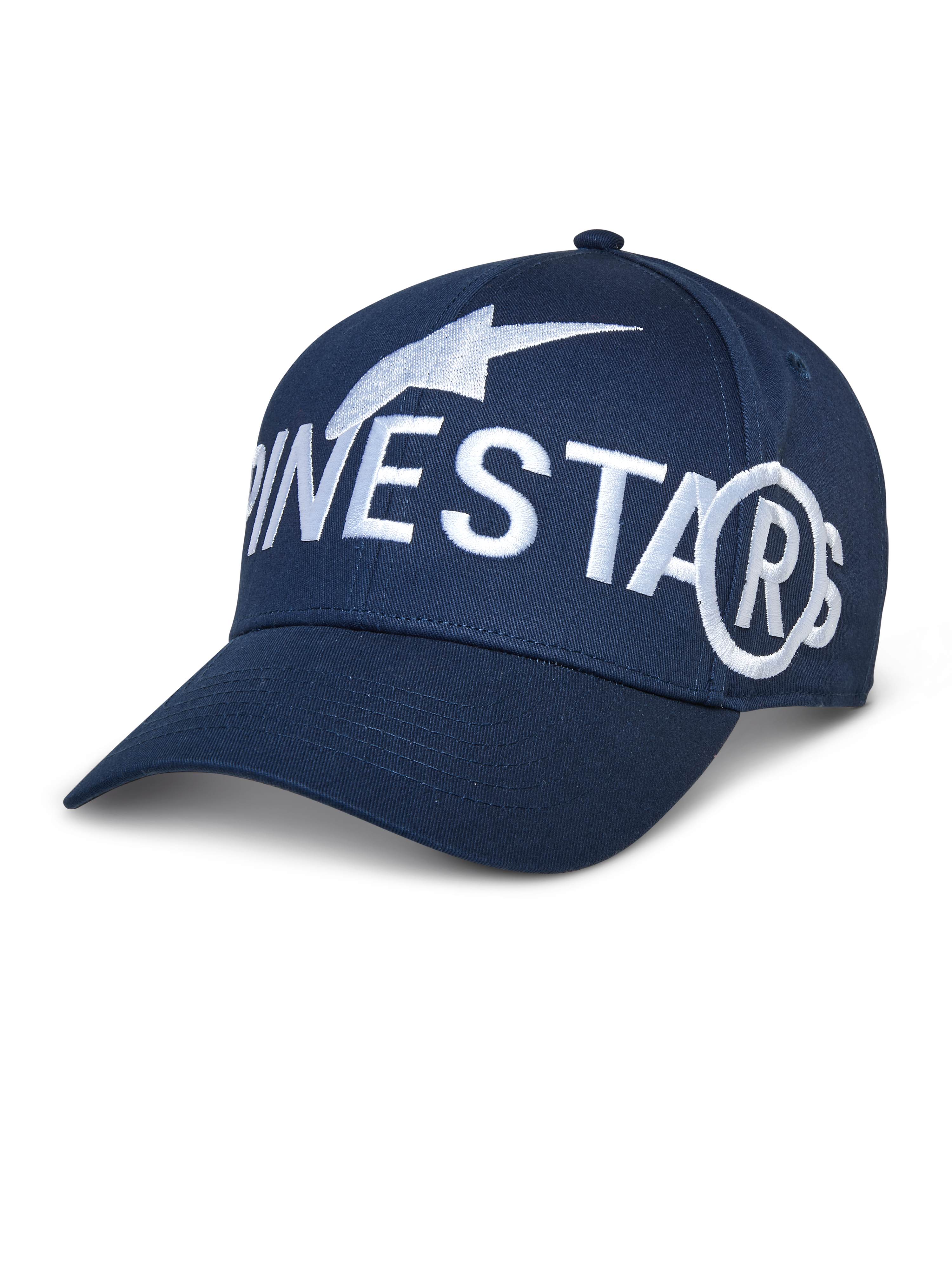 Alpinestars Committed Hat, Baseball Cap, Navy Blue, Large White Embroidered Branding, Curved Brim, Structured Crown, Casual Sportswear