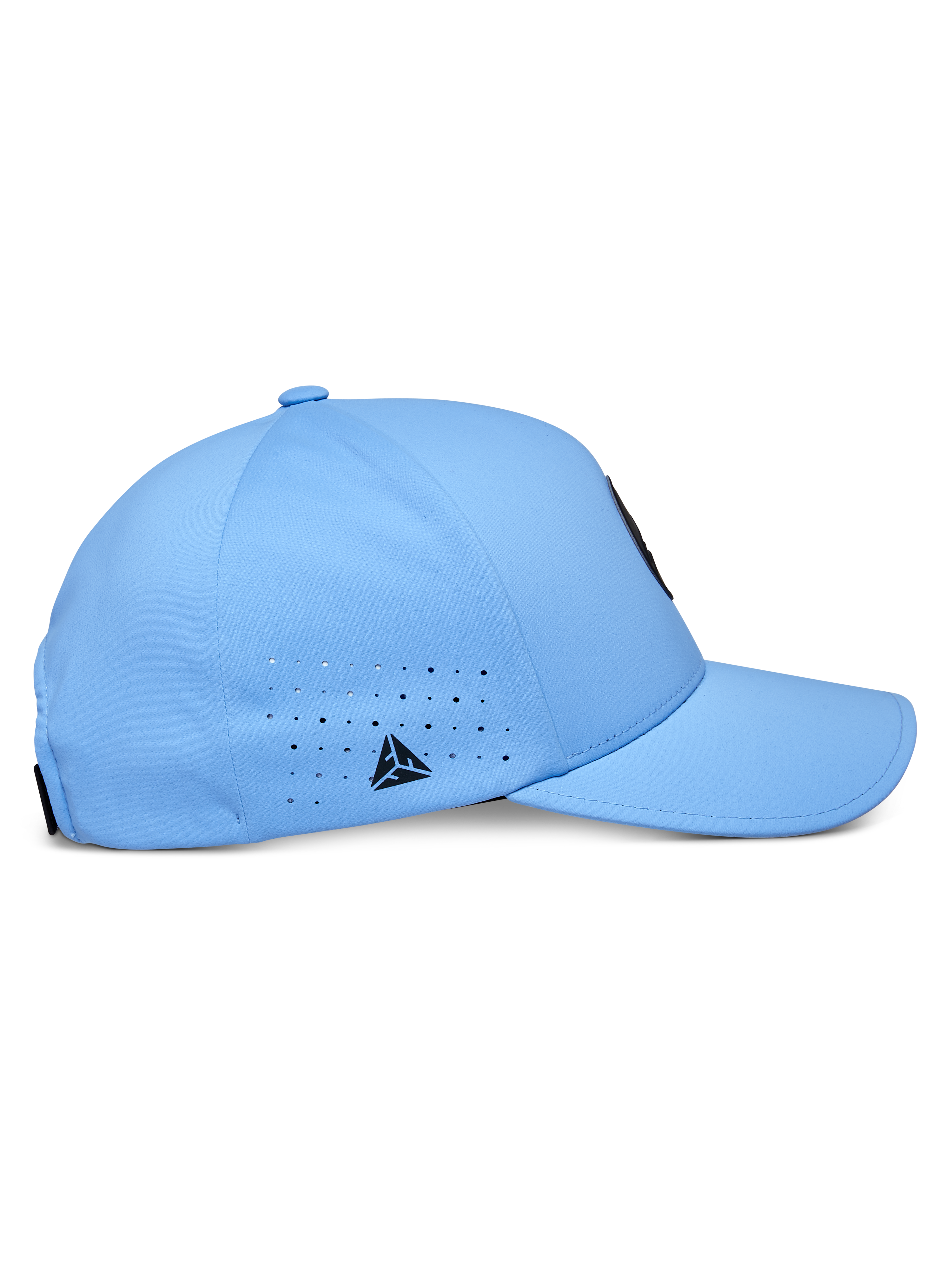 Boné Alpinestars Apex, azul, boné de basebol técnico, perfil lateral com pala curva e copa estruturada, orifícios de ventilação cortados a laser com um pequeno logótipo triangular preto, tecido moderno que absorve a humidade