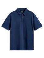 Polo Alpinestars Impetus Sport, polo de manga curta, azul marinho, tecido de malha com carcela de três botões e pequeno logótipo Astars cinzento no peito, vestuário desportivo casual de desportos motorizados