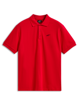 Polo Alpinestars Endeavor Classic, polo de manga curta em piqué, vermelho, pequeno logótipo Astars preto no peito, carcela de três botões, sportswear casual