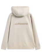 Alpinestars Emergent Oversized Hoodie, back view, Sand, 3D embroidered Alpinestars word logo on the center back, oversized fit with ribbed cuffs and hem, casual streetwear
