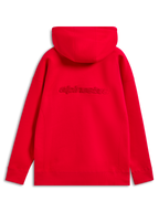 Alpinestars Emergent Oversized Hoodie, vermelho, vista traseira com o logótipo Alpinestars bordado à cor nas costas, corte oversized com punhos e bainha canelados, streetwear casual de motorsport