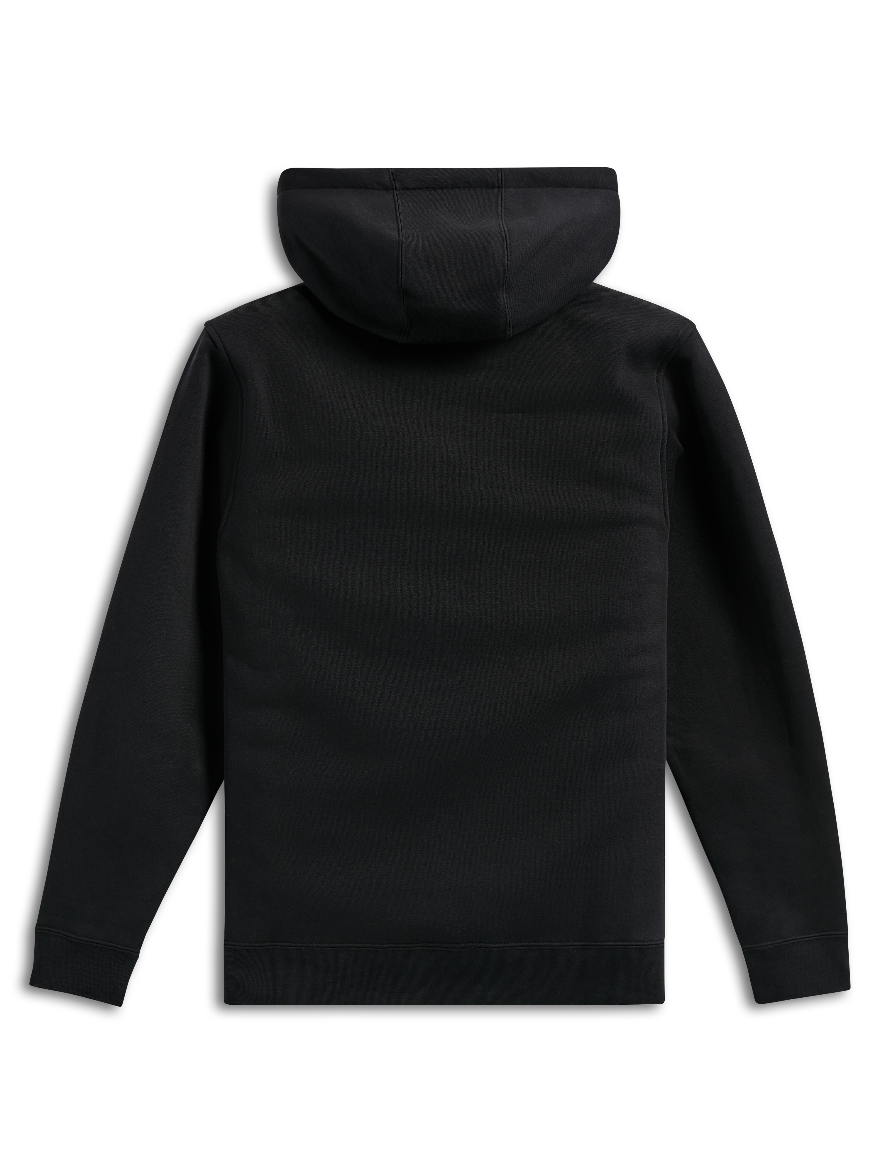 Alpinestars Ellipsoid Hoodie, Black, back view, solid pullover fleece, casual streetwear, hooded sweatshirt with ribbed cuffs and hem