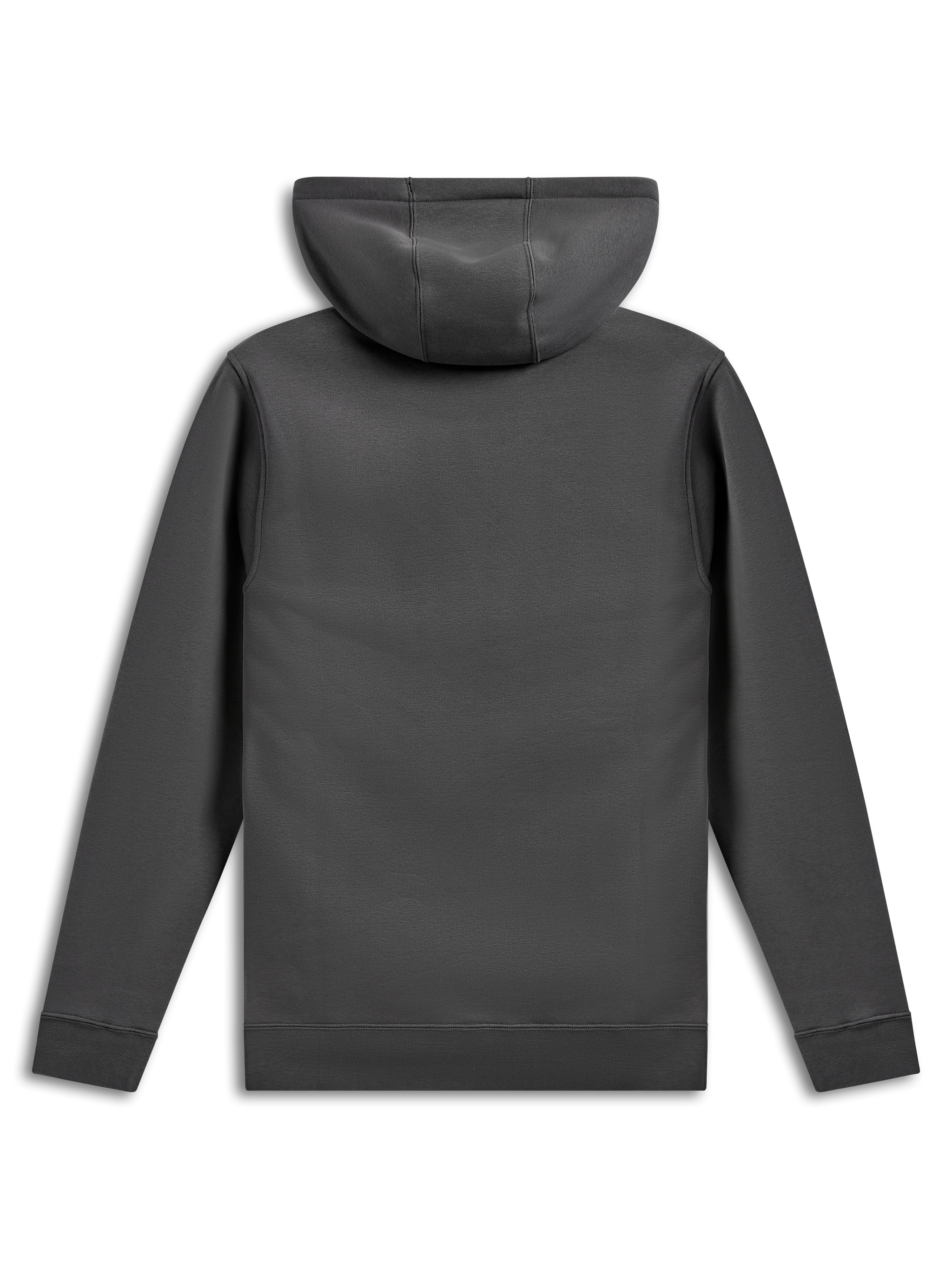 Alpinestars Ellipsoid Hoodie, sweatshirt em fleece com capuz, cinzento gunmetal, vista traseira mostrando o corpo e as mangas lisos, punhos e bainha canelados, streetwear casual inspirado no desporto motorizado