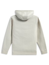 Alpinestars Pulse Hoodie, vista traseira, cor areia off-white, camisola em fleece casual, mangas compridas com punhos e bainha canelados, design com capuz, streetwear inspirado no desporto motorizado