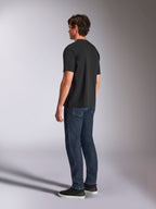 Alpinestars Aplomb Oversized CSF Tee, Short Sleeve T-Shirt, Black, back view on model, casual motorsport-inspired streetwear, relaxed oversized fit