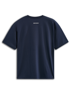 Alpinestars Focused Oversized CSF Tee, t-shirt de manga curta, azul marinho, vista traseira com pequeno logótipo Alpinestars em branco, streetwear casual de desportos motorizados