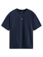 Alpinestars Focused Oversized CSF Tee, t-shirt de manga curta, azul marinho, pequeno logótipo Astars branco no centro do peito, corte oversized descontraído, vestuário desportivo casual