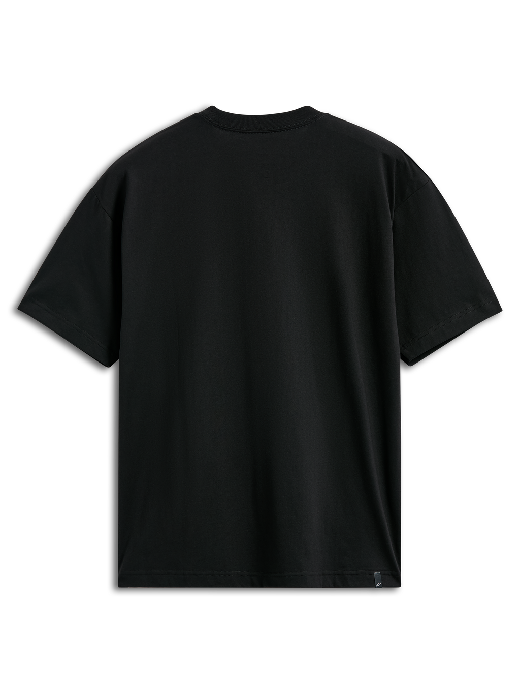 Alpinestars MX CSF Tee, Short Sleeve T-Shirt, Black, Back view, plain design with small branding label at the hem, Casual Motorsport Streetwear