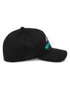 Alpinestars Instinct Hat, boné de basebol estruturado, preto, perfil lateral com pala curva e impressão em gradiente do logótipo Astars, streetwear casual de motorsport