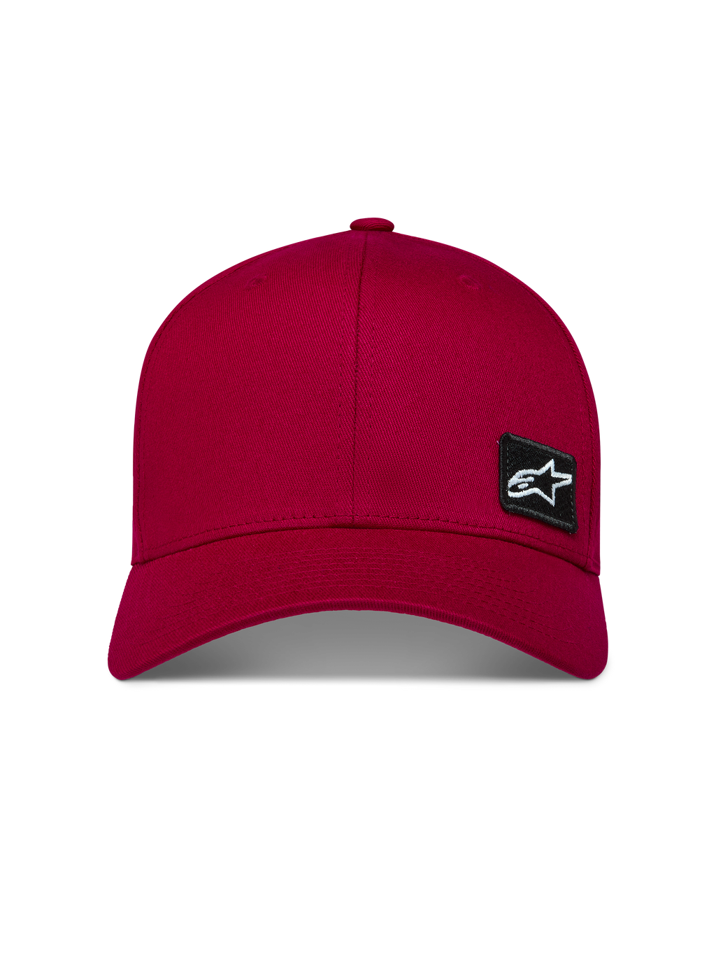Alpinestars Pivot Chapéu, boné sportswear de aba curva, vermelho escuro, coroa estruturada em sarja e logótipo Astars preto.