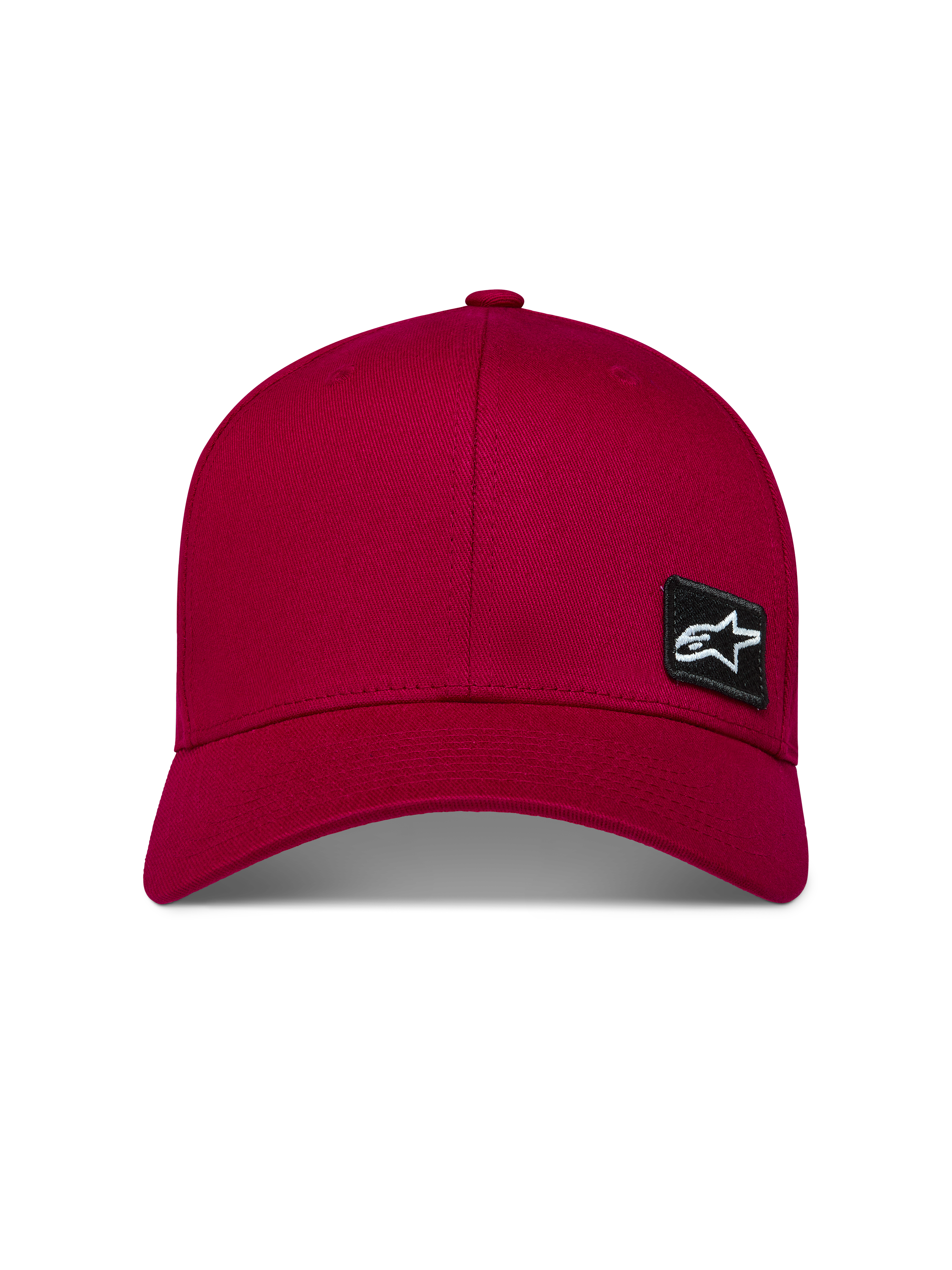 Alpinestars Pivot Chapéu, boné sportswear de aba curva, vermelho escuro, coroa estruturada em sarja e logótipo Astars preto.