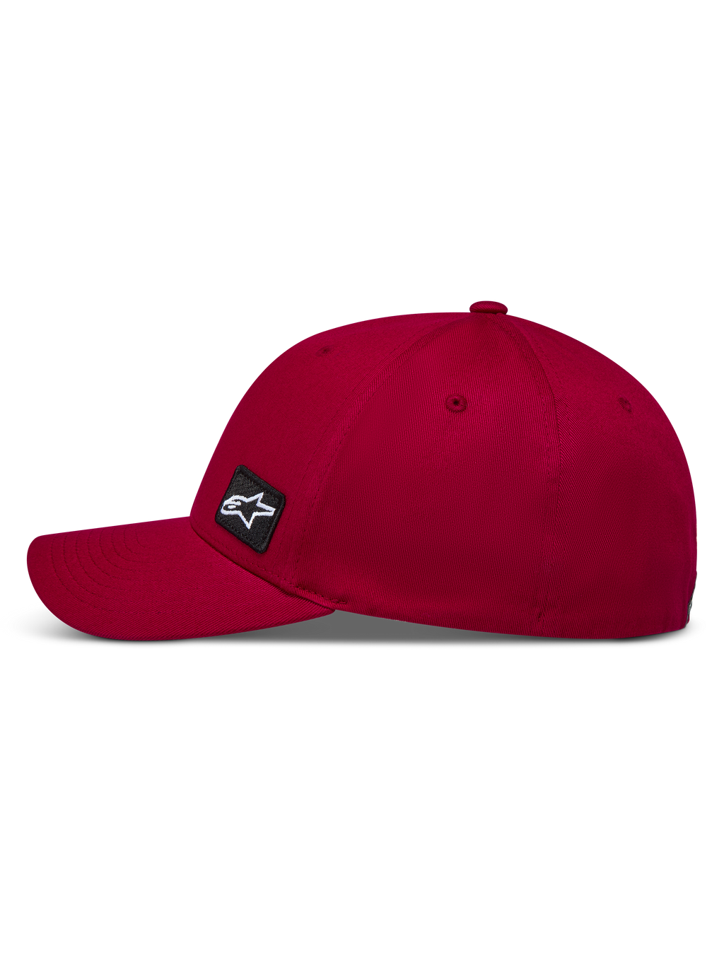 Alpinestars Pivot Chapéu, boné de sportswear em sarja vermelho escuro, aba curva e patch lateral com logótipo Astars bordado.