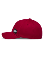 Alpinestars Pivot Chapéu, boné de sportswear em sarja vermelho escuro, aba curva e patch lateral com logótipo Astars bordado.