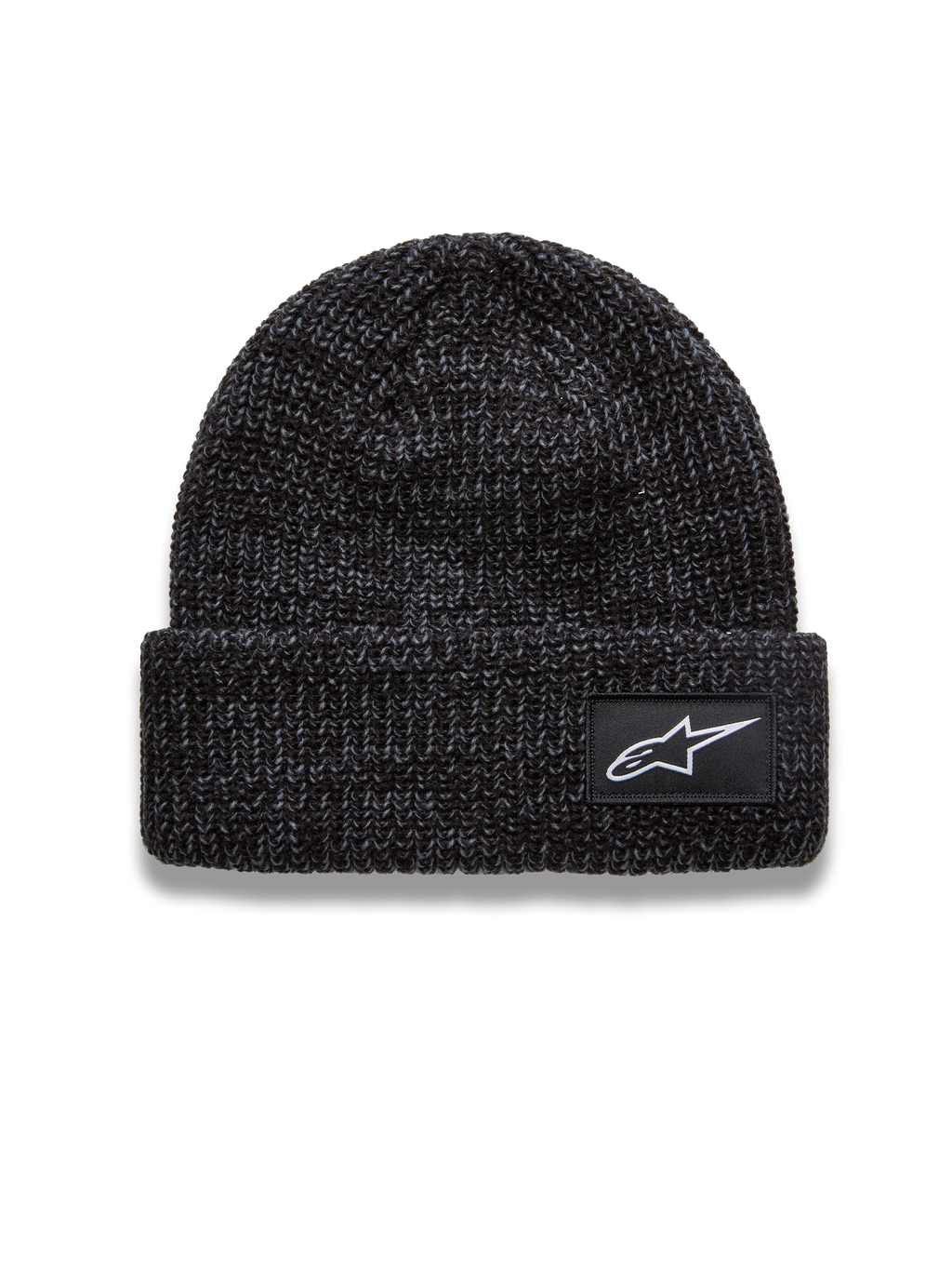 Alpinestars Unload Rib Cuff Gorro, gorro de malha cinzento carvão melange com patch do logótipo Astar branco.