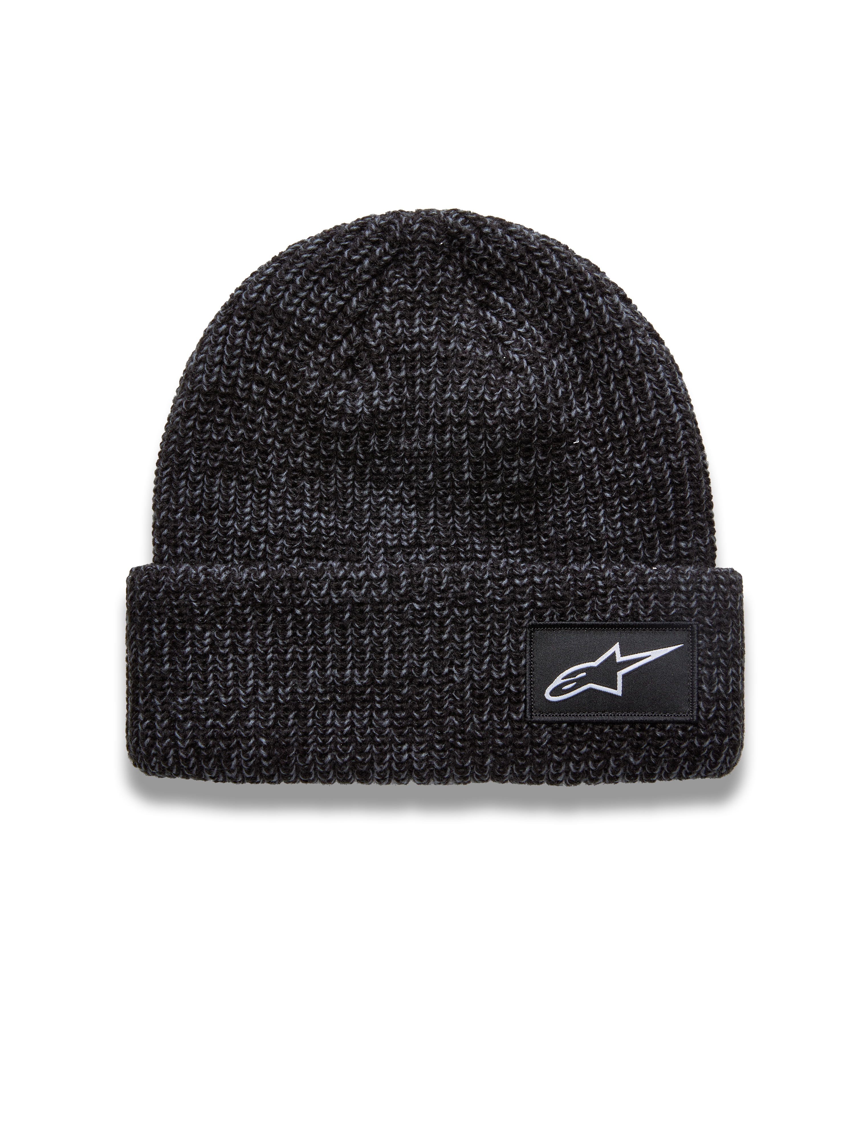 Alpinestars Unload Rib Cuff Gorro, gorro de malha cinzento carvão melange com patch do logótipo Astar branco.