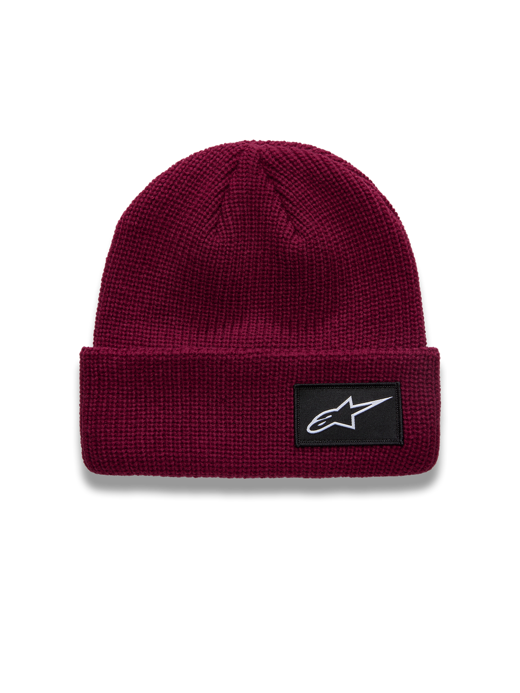 Alpinestars Unload Rib Cuff Gorro cor de vinho, em malha jersey com punho canelado e patch do logótipo Astars preto.