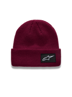 Alpinestars Unload Rib Cuff Gorro cor de vinho, em malha jersey com punho canelado e patch do logótipo Astars preto.