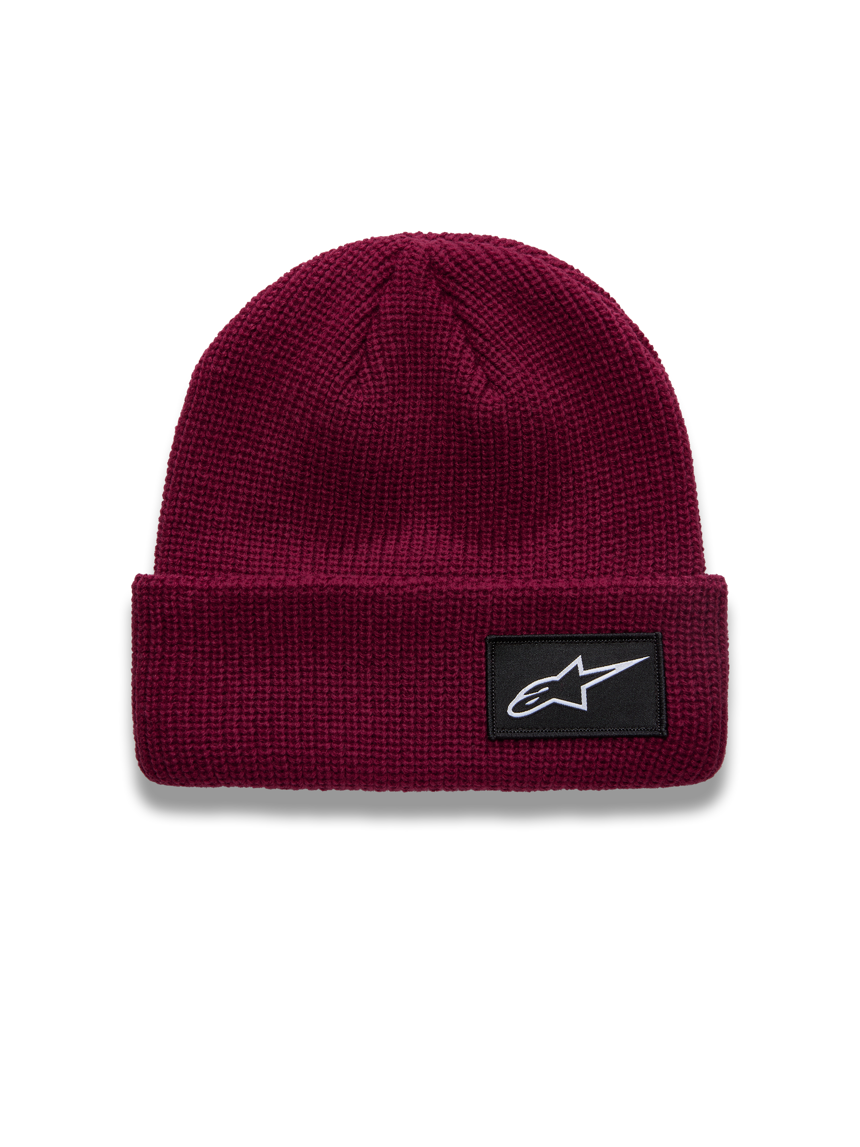 Alpinestars Unload Rib Cuff Gorro cor de vinho, em malha jersey com punho canelado e patch do logótipo Astars preto.
