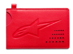 Alpinestars Porta Cartões de Crédito Ageless, carteira em pele vermelha com logótipo gravado e entalhe curvo.