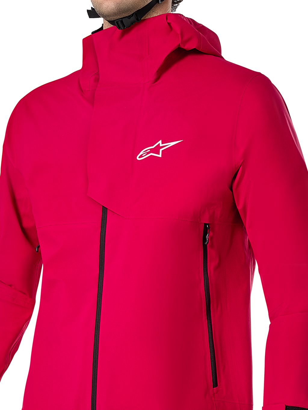 Alpinestars A-Dura Elite Waterproof Jacket, casaco de chuva para MTB, Vermelho Fluo, construção técnica ripstop de 3 camadas com capuz para usar sobre o capacete e aba frontal contra tempestades, equipamento de ciclismo de alto desempenho para trilhos em todas as condições meteorológicas