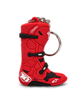 Alpinestars Porta-Chaves Tech 10 Boot, porta-chaves de motocross, vermelho e preto, réplica tridimensional com anel metálico