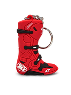 Alpinestars Porta-Chaves Tech 10 Boot, porta-chaves de motocross, vermelho e preto, réplica tridimensional com anel metálico