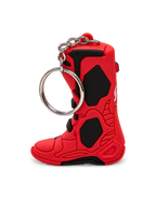 Alpinestars Tech 10 Boot, porta-chaves de motociclismo vermelho e preto, réplica tridimensional da icónica bota de motocross com anel metálico
