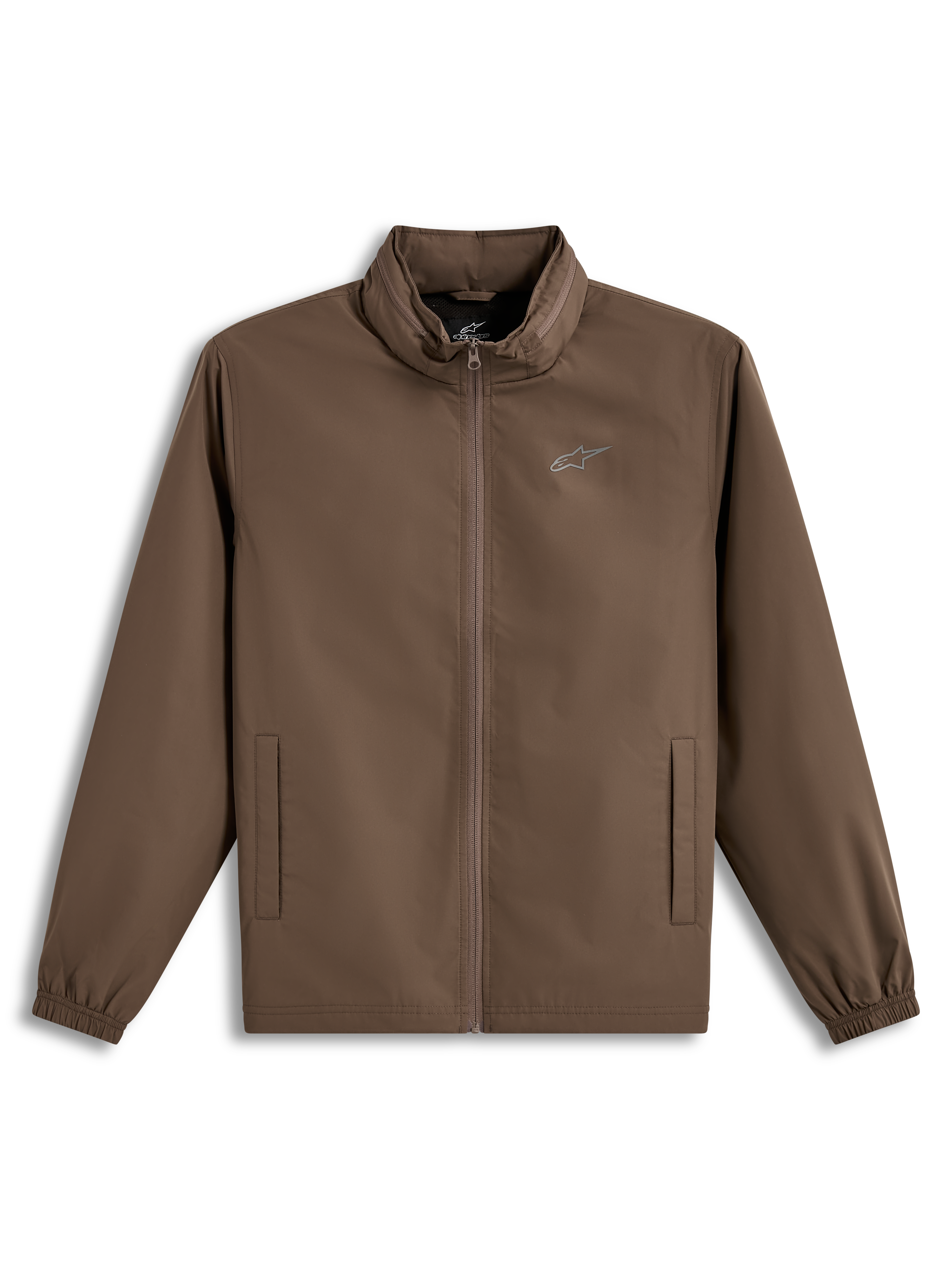 Alpinestars Overhaul Racer Casaco, casaco de sportswear leve, castanho walnut, logótipo no peito e capuz oculto.
