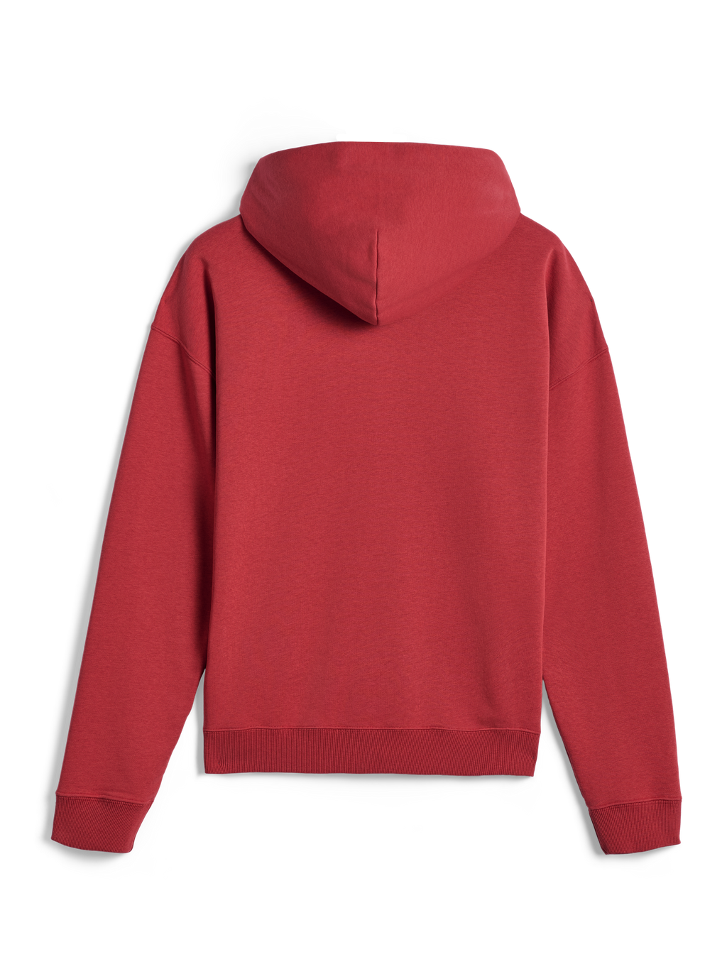 Hoodie Alpinestars Essentials Ageless, vista traseira, cor tijolo, vestuário desportivo casual, design de cor sólida com capuz e punhos canelados, acabamento em fleece macio