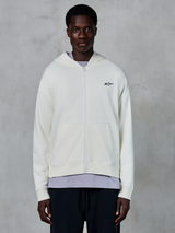 Alpinestars Essentials Ageless Zip Hoodie, sweatshirt casual off-white com fecho, capuz com cordão, punhos e bainha canelados, logótipo subtil, vestuário lifestyle premium inspirado no desporto motorizado