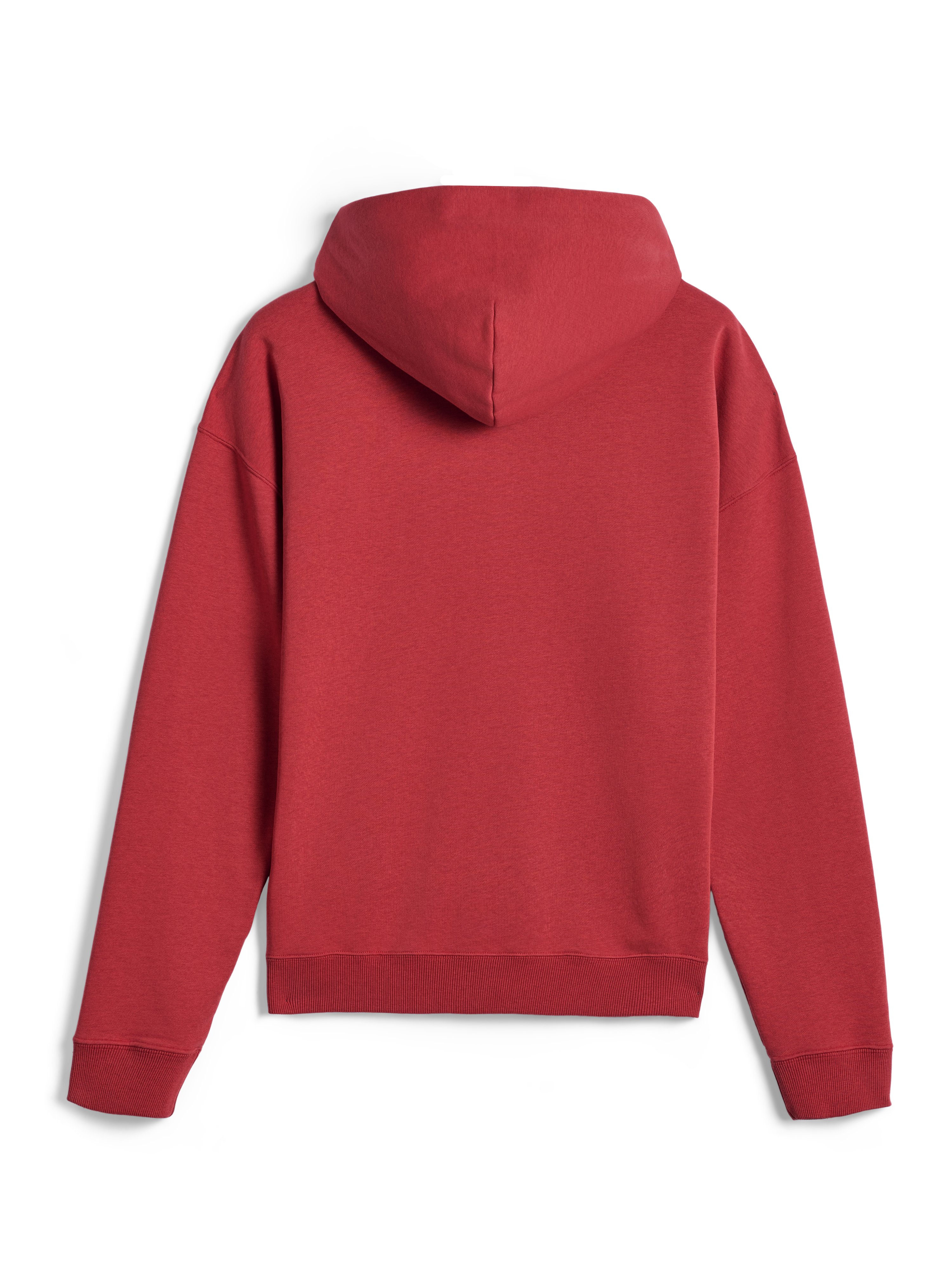 Hoodie Alpinestars Essentials Ageless Com Fecho, vista traseira, vermelho tijolo, streetwear casual, ajuste relaxado com punhos e bainha canelados, textura de fleece compacto suave