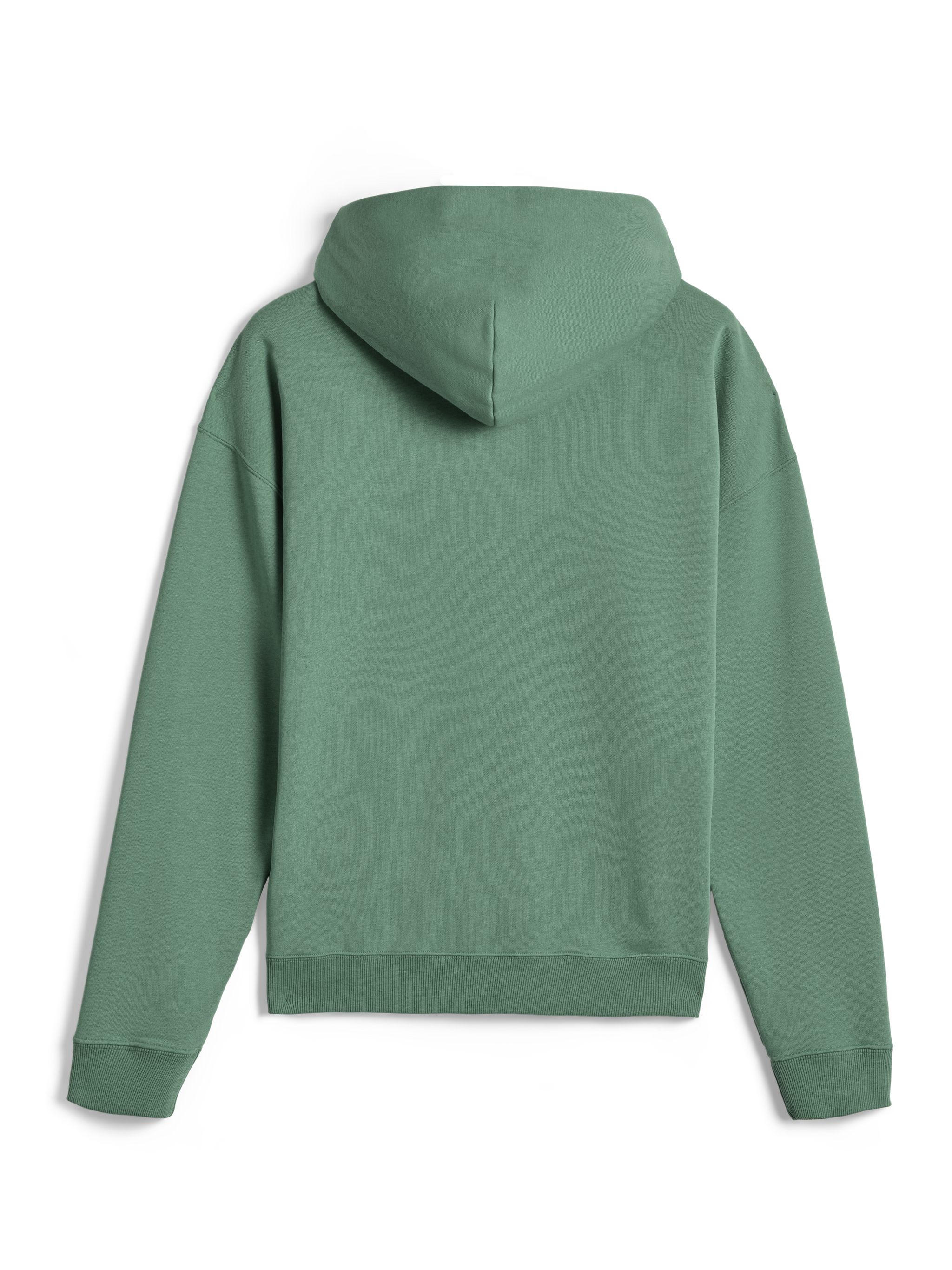 Alpinestars Essentials Ageless Zip Hoodie, streetwear casual, Verde Cactus, vista traseira mostrando o ajuste relaxado e punhos canelados, fleece compacto premium de 330 gsm