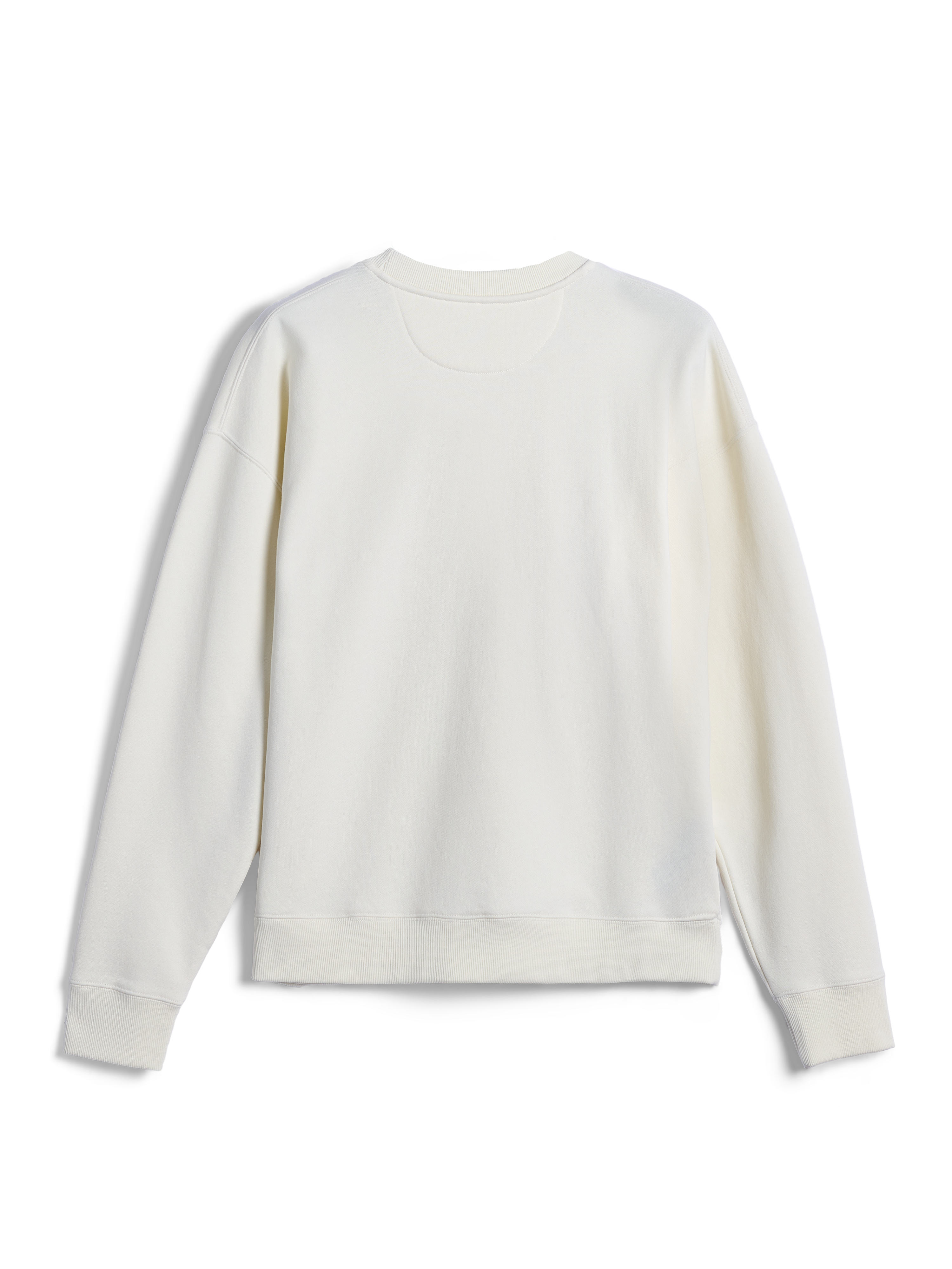 Alpinestars Essentials Ageless Crew, sweatshirt de gola redonda, Off White, vista traseira mostrando design liso com punhos e bainha canelados, streetwear casual inspirado no desporto motorizado