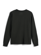 Alpinestars Essentials Ageless LS Tee, Long-Sleeve T-Shirt, Off Black, plain back view, premium organic cotton jersey, relaxed fit, casual motorsport-inspired streetwear