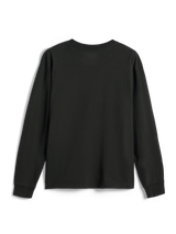 Alpinestars Essentials Ageless LS Tee, t-shirt de manga comprida, preto, vista traseira simples, malha de algodão orgânico premium, corte relaxado, streetwear casual inspirado no desporto motorizado
