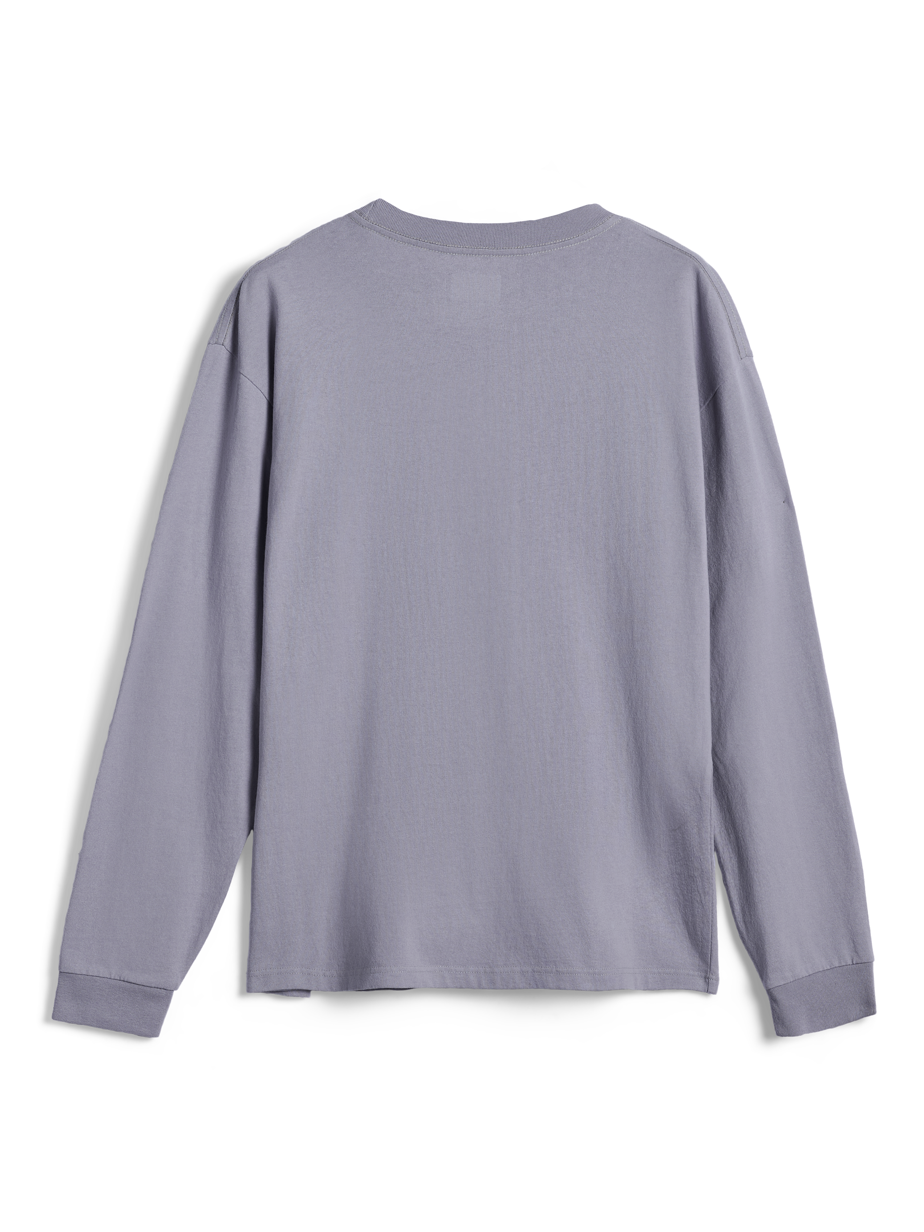 Alpinestars Essentials Ageless LS Tee, Long-Sleeve T-Shirt, Silver, Back View, plain design with ribbed crew neck and cuffs, 100% organic cotton jersey, relaxed contemporary fit