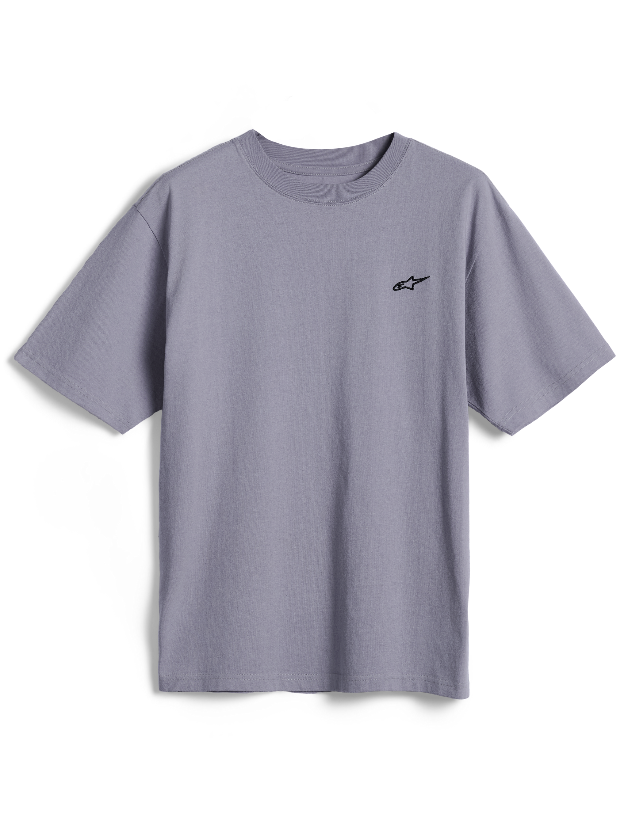 Alpinestars Essentials Ageless SS Tee, Short Sleeve T-Shirt, Silver, small black Astars logo on the chest, casual organic cotton streetwear with a relaxed fit