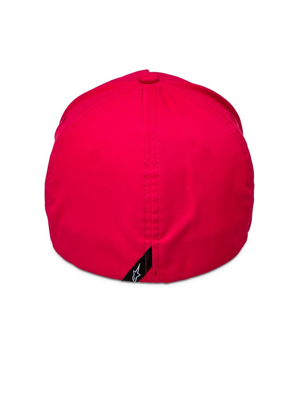Chapéu Alpinestars Ageless Reflex Waterproof, vermelho, vista traseira com design flex fit fechado, costura vertical, pequena etiqueta preta com logótipo Astars branco, tecido impermeável de performance