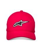 Alpinestars Ageless Reflex Waterproof Hat, chapéu vermelho com logótipo Astars refletor frontal, aba curva, coroa estruturada, tecido técnico impermeável, estilo casual de desporto motorizado