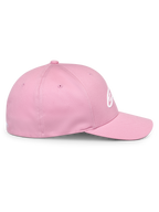 Alpinestars Ageless Multi Hat, Pink baseball cap, side profile view, curved bill and structured crown, white 3D Astars logo, casual motorsport-inspired streetwear