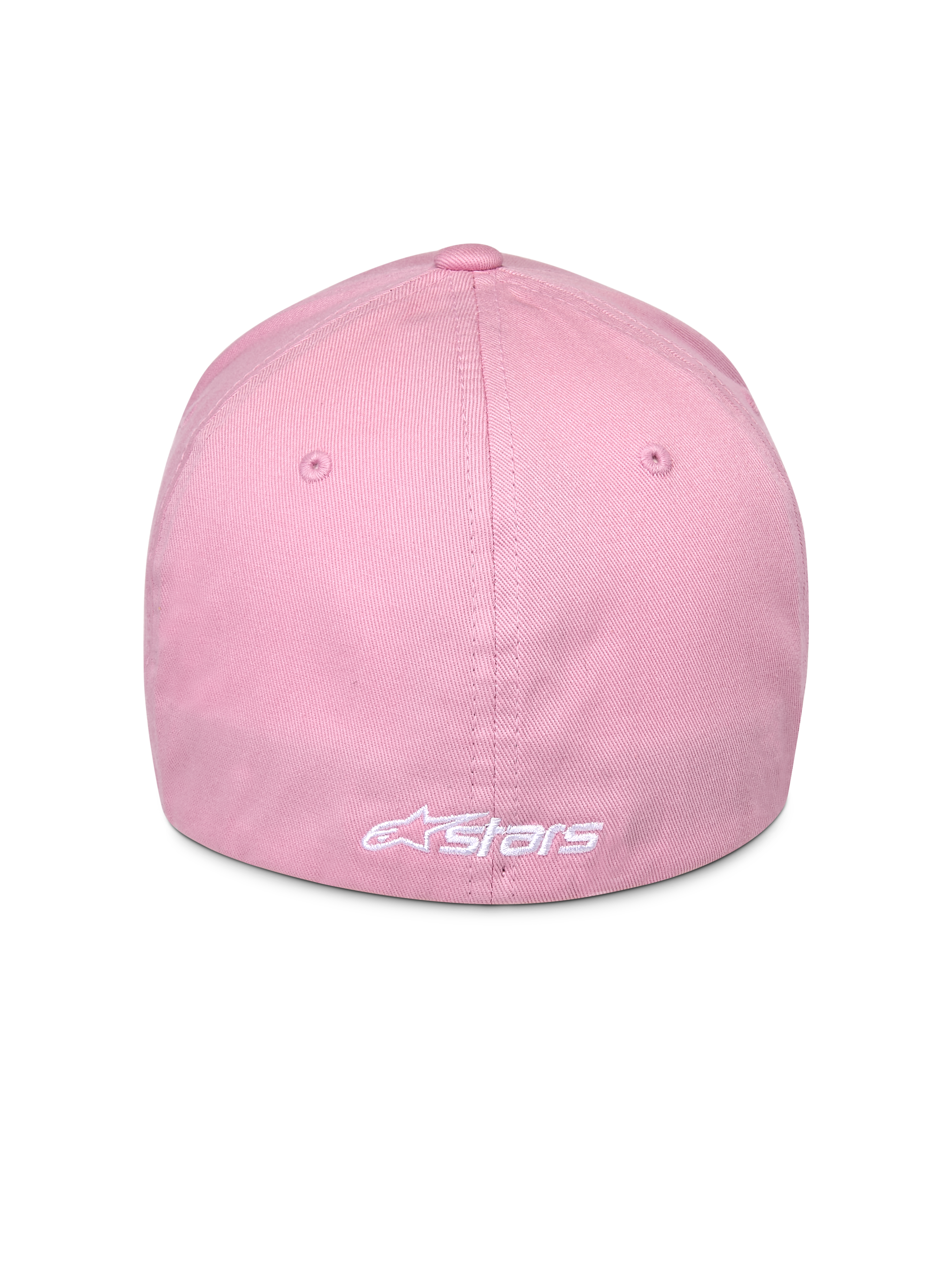Alpinestars Ageless Multi Hat, Pink, back view featuring white embroidered Astars logo, flex-fit design, stretch twill fabric, casual motorsport headwear