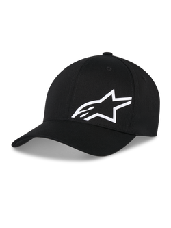 Alpinestars Corp Shift Multi Hat, boné de basebol preto com logótipo Astars 3D branco, pala curva, coroa estruturada, acessório casual inspirado no desporto motorizado
