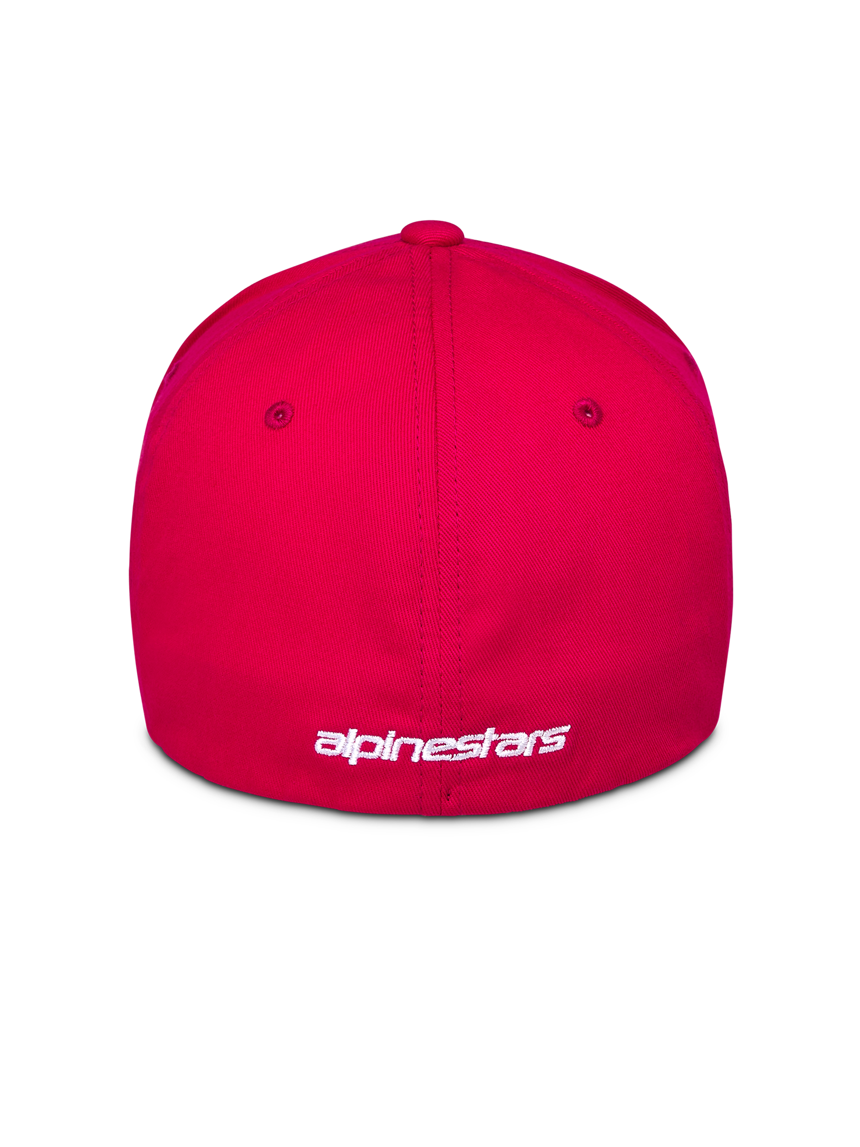Alpinestars Corp Shift Multi Hat, boné vermelho, vista traseira com logótipo bordado a branco, design flex-back, vestuário desportivo casual inspirado no desporto motorizado
